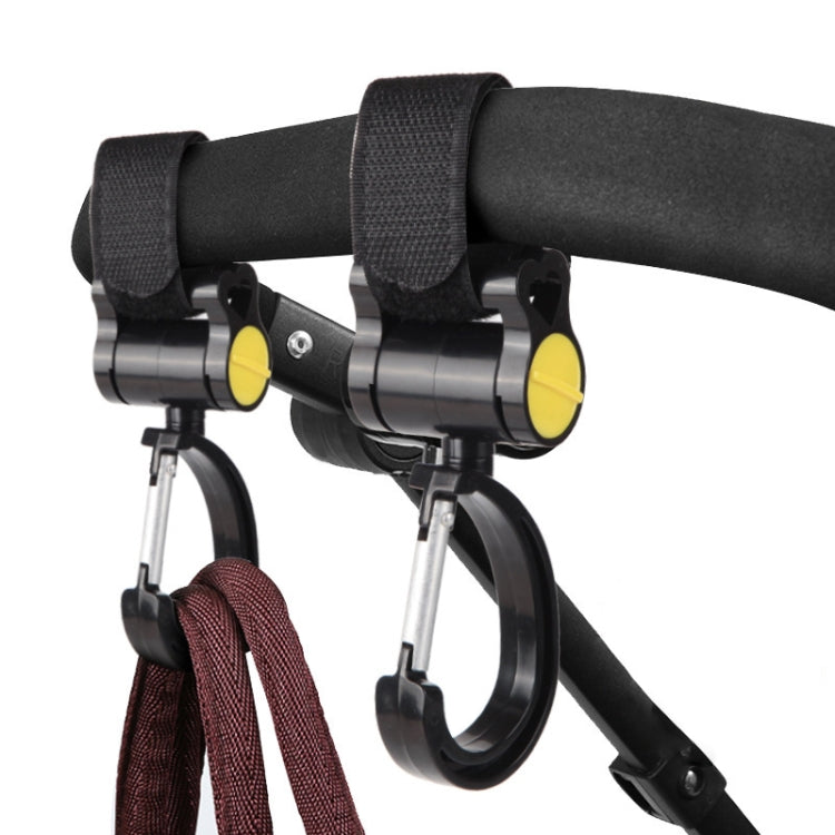 2pcs Universal Baby Stroller Hooks Accessories 360 Degree Sticky Hooks(Yellow)