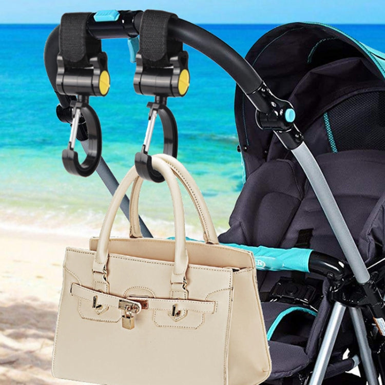 2pcs Universal Baby Stroller Hooks Accessories 360 Degree Sticky Hooks(Black)