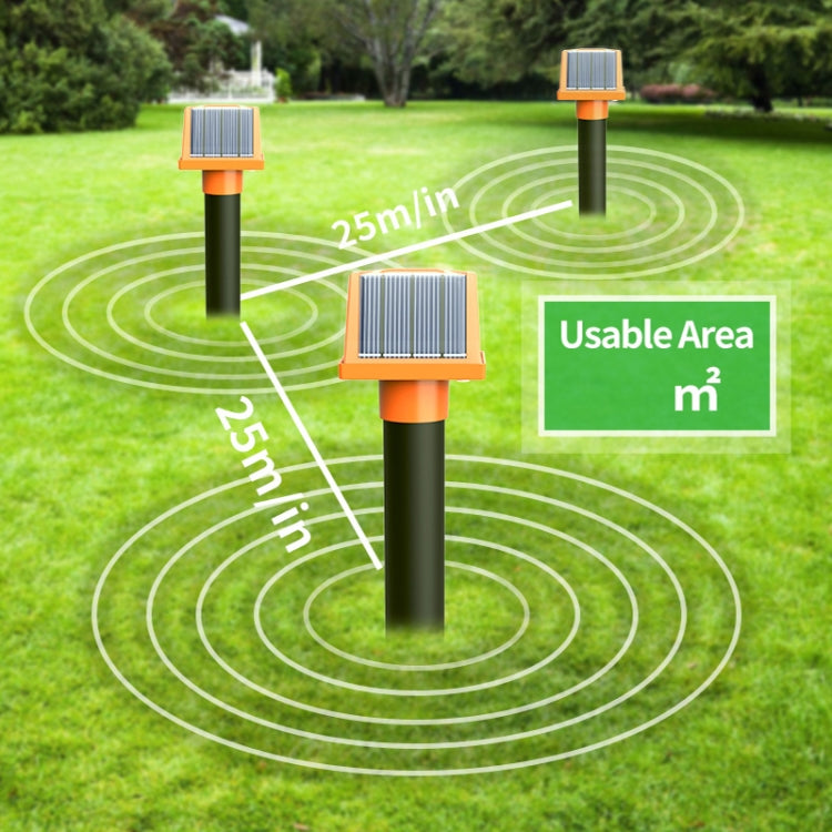 SJZ057 Outdoor IP66 Waterproof Solar Ultrasonic Rat Repeller Orchard Ultrasonic Animal Repeller(Orange)
