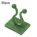 Medium 50pcs Plant Climbing Wall Buckle Vine Traceless Plant Fixer Self-Adhesive Hooks(Green)