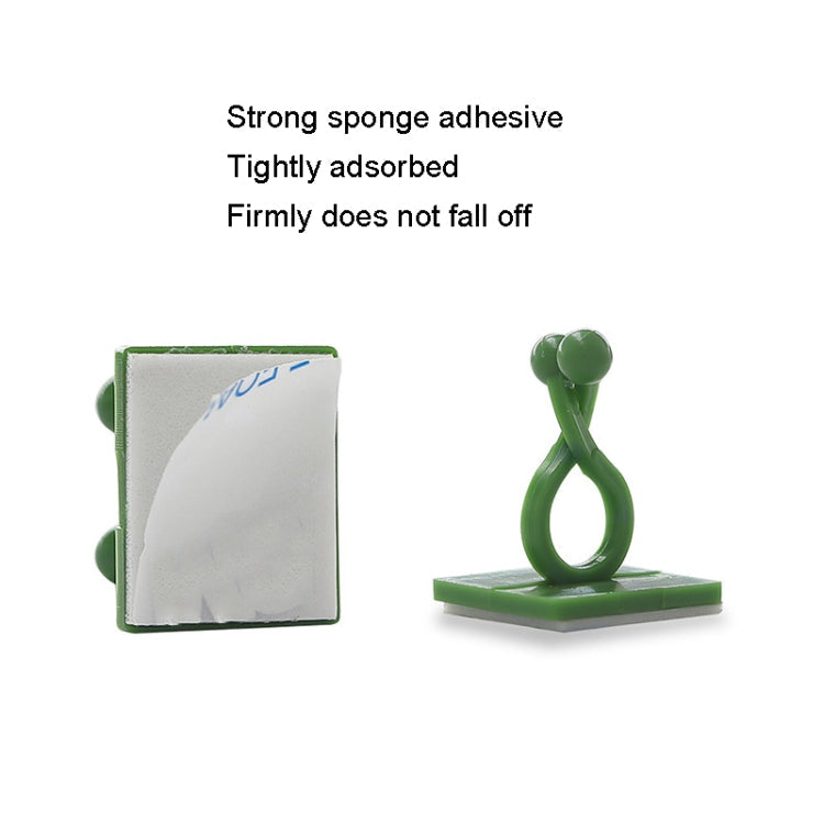 Medium 50pcs Plant Climbing Wall Buckle Vine Traceless Plant Fixer Self-Adhesive Hooks(Green)