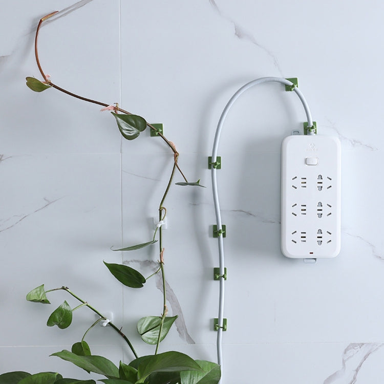 Large 50pcs Plant Climbing Wall Buckle Vine Traceless Plant Fixer Self-Adhesive Hooks(Green)