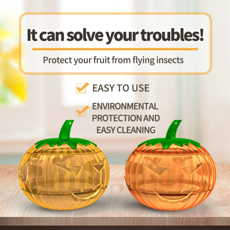 SJZ060 2pcs/set Pumpkin Shaped Fruit Fly Traps Fruit Fly Trap Bee Trap(Orange)