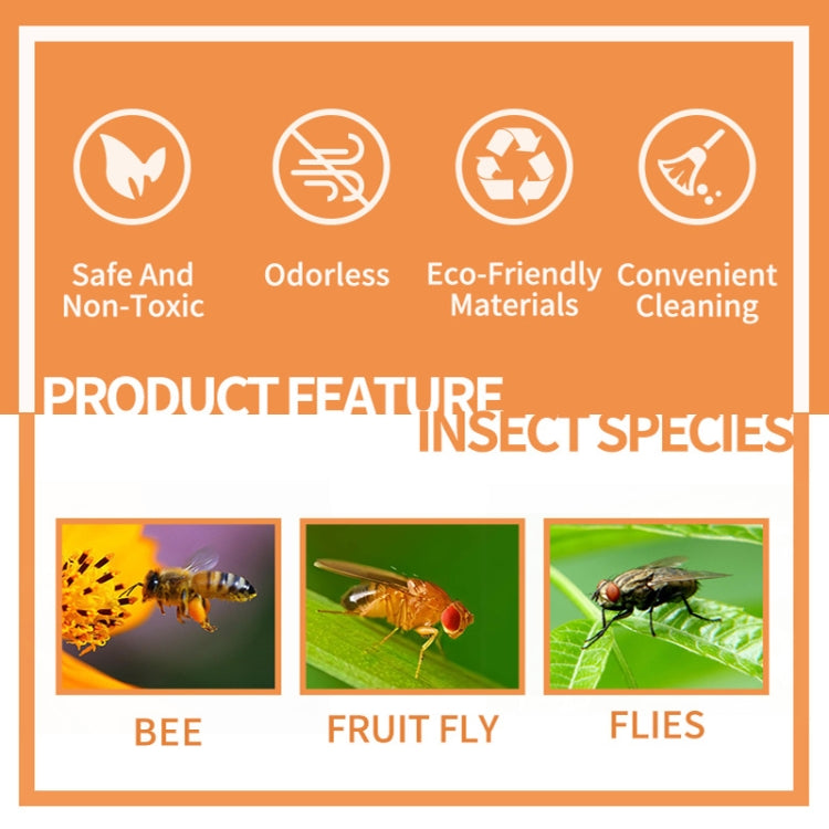 SJZ060 2pcs/set Pumpkin Shaped Fruit Fly Traps Fruit Fly Trap Bee Trap(Orange)
