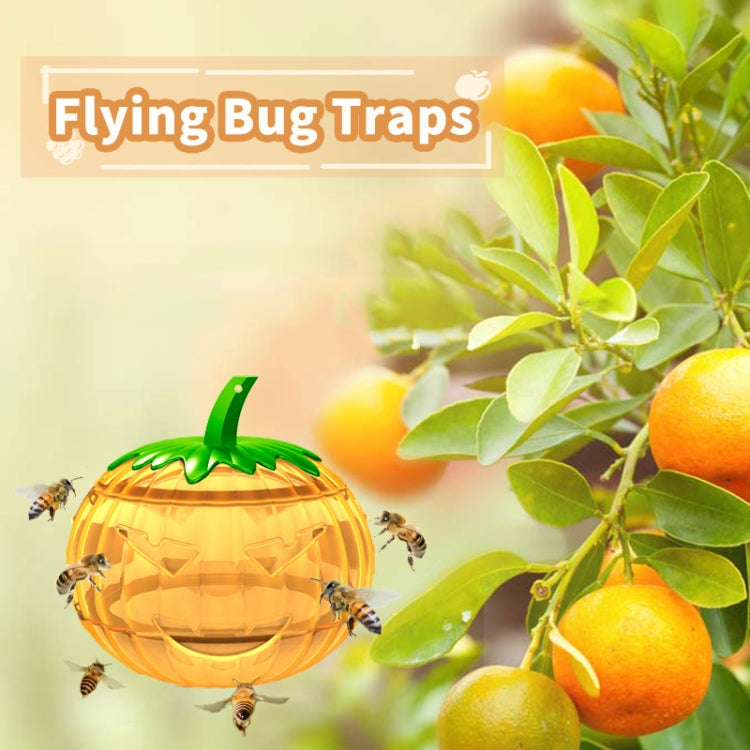 SJZ060 2pcs/set Pumpkin Shaped Fruit Fly Traps Fruit Fly Trap Bee Trap(Orange)