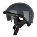 SOMAN Motorcycle Half Helmet Adjustable Helmet With Inner Mirror, Size: M(Cement Gray)