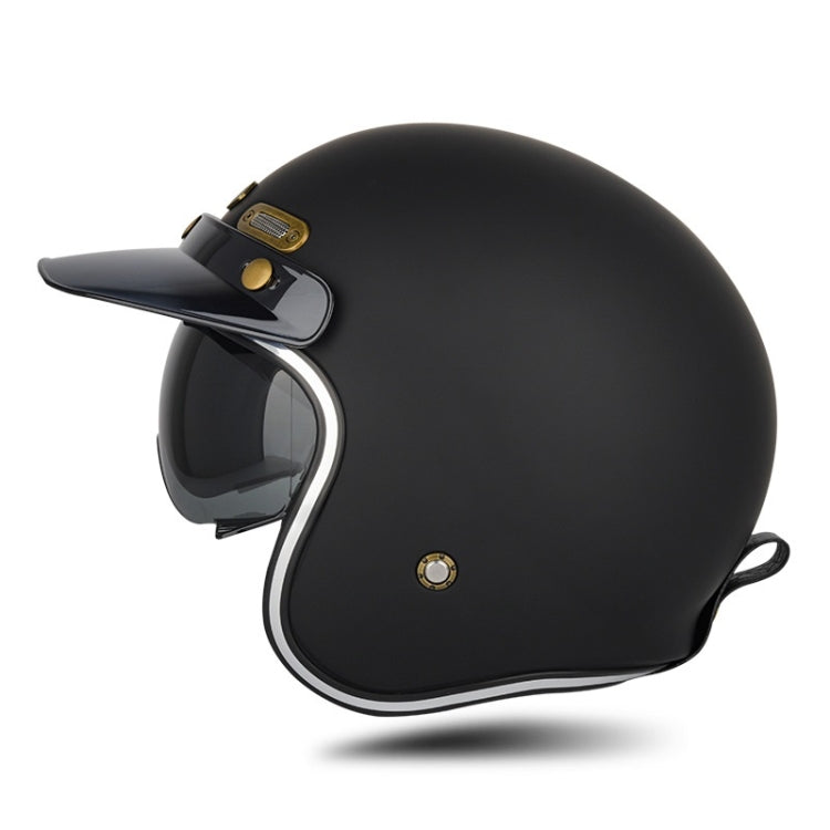 SOMAN Motorcycle Four Seasons Carbon Fiber Half Helmet, Color: FRP Matte Black(XL)