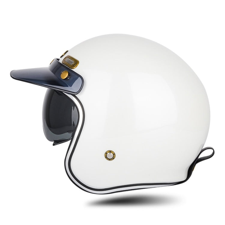 SOMAN Motorcycle Four Seasons Carbon Fiber Half Helmet, Color: FRP Pearl White(M)
