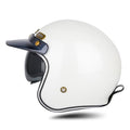 SOMAN Motorcycle Four Seasons Carbon Fiber Half Helmet, Color: FRP Pearl White(XXL)