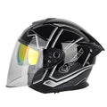 SOMAN Motorcycle Electric Bicycle Dual Lens Riding Helmet, Size: L(Black Silver)