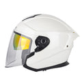 SOMAN Motorcycle Electric Bicycle Dual Lens Riding Helmet, Size: XL(Pearl White)