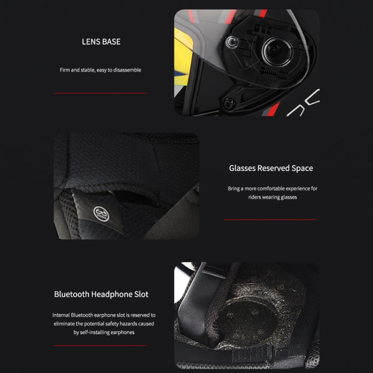SOMAN Motorcycle Electric Bicycle Dual Lens Riding Helmet, Size: L(Matte Black)