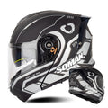 SOMAN Racing Motorcycle Double Lens Riding Safety Helmet, Size: L(Prince Charle Silver Gray)
