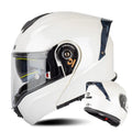SOMAN Racing Motorcycle Double Lens Riding Safety Helmet, Size: XXL(Pearl White)