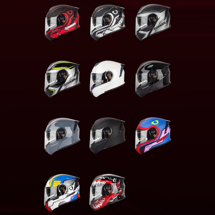 SOMAN Racing Motorcycle Double Lens Riding Safety Helmet, Size: XXL(Mobile Suit)