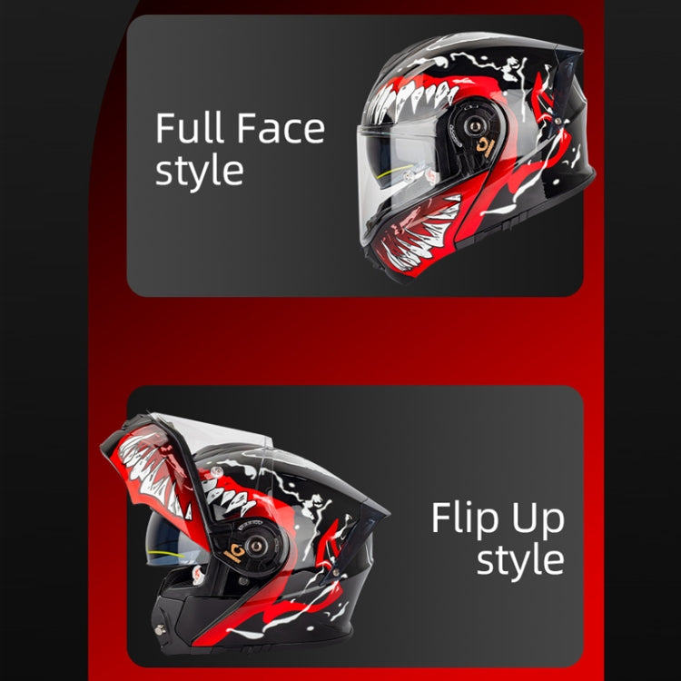 SOMAN Racing Motorcycle Double Lens Riding Safety Helmet, Size: XXL(Mobile Suit)