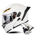 SOMAN Motorcycle Dual Lens Riding Peel-Off Full Coverage Helmet, Size: S(Pearl White)