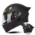 SOMAN Motorcycle Dual Lens Riding Peel-Off Full Coverage Helmet, Size: L(Matt Black)