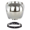 Motorcycle Helmet Three-Button Windproof Lens With Bracket(Silver Plated)