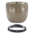 Motorcycle Helmet Three-Button Windproof Lens With Bracket(Light Tea)