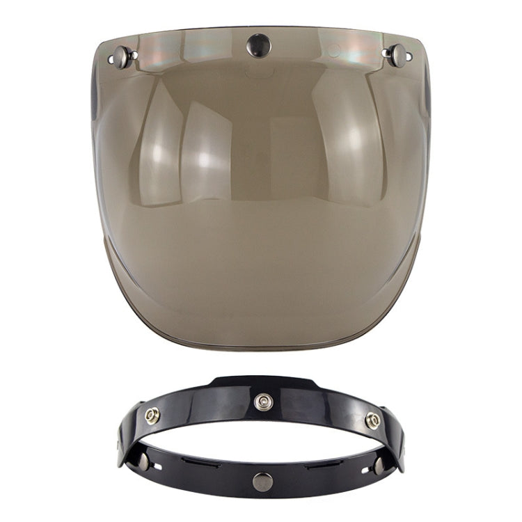 Motorcycle Helmet Three-Button Windproof Lens With Bracket(Light Tea)