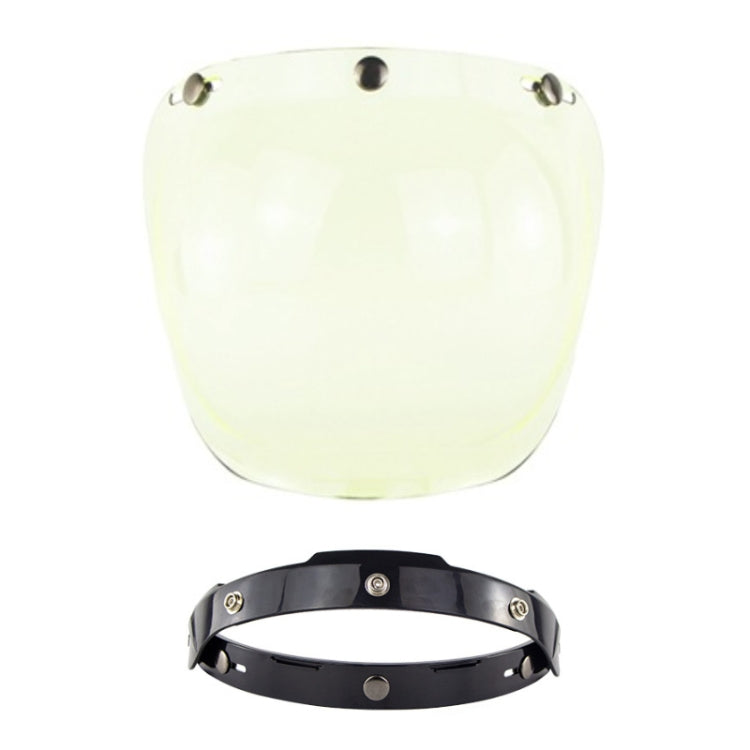 Motorcycle Helmet Three-Button Windproof Lens With Bracket(Yellow)