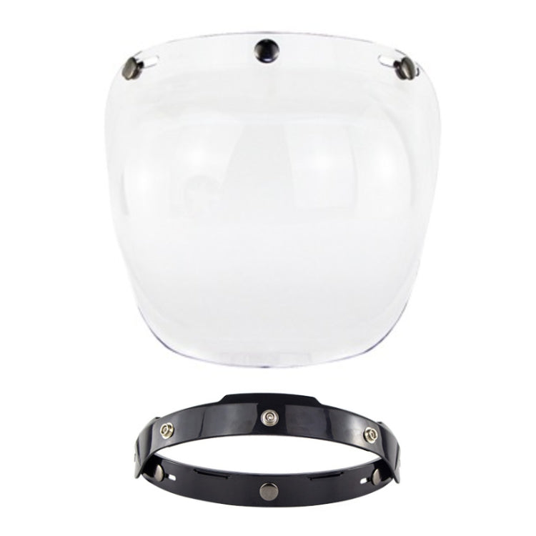 Motorcycle Helmet Three-Button Windproof Lens With Bracket(Transparent)