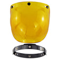 Motorcycle Helmet Three-Button Windproof Lens With Bracket(Amber)