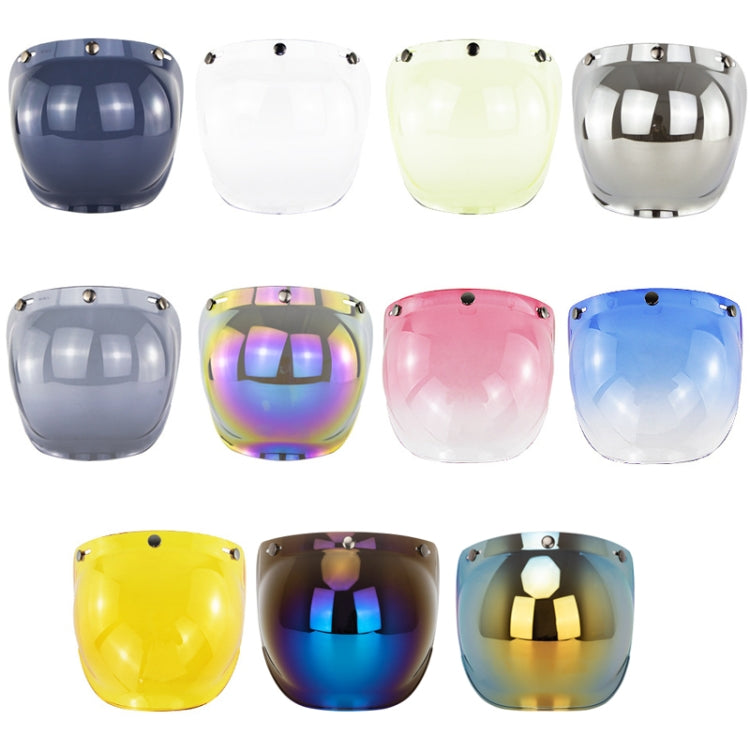 Motorcycle Helmet Three-Button Windproof Lens With Bracket(Silver Plated)