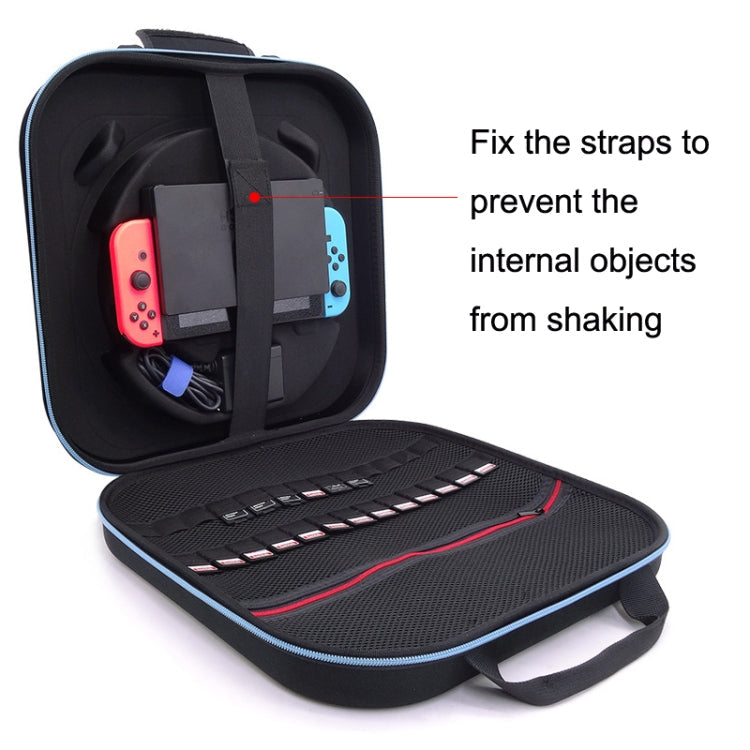 For Nintendo Switch Double Fitness Ring Storage Bag EVA Portable Hard Shell Host Package Accessories(Black)