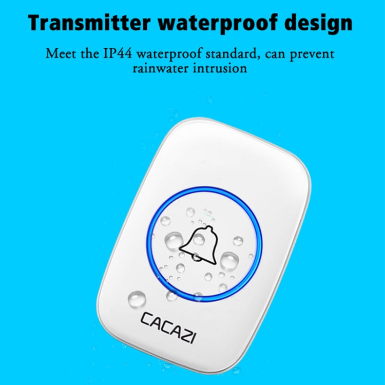 CACAZI A10DC 1 To 2 Battery Type Home Smart Waterproof Electronic Wireless Doorbell(Black)