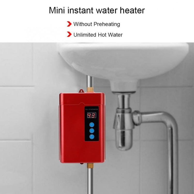UK Plug 3000W  Electric Water Heater With Remote Control Adjustable Temperate(Black)