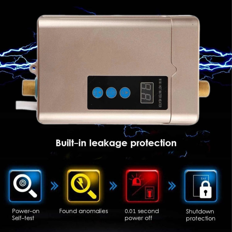 UK Plug 3000W  Electric Water Heater With Remote Control Adjustable Temperate(White)