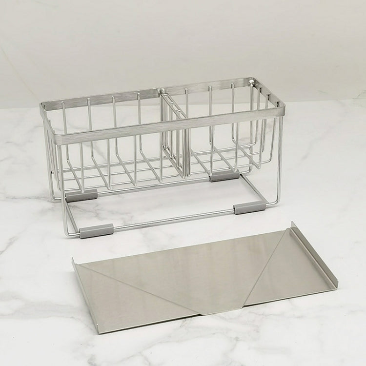 Stainless Steel Sponge Drainer Rack Multifunctional Storage Shelf, Style: Ordinary Model+Footbed