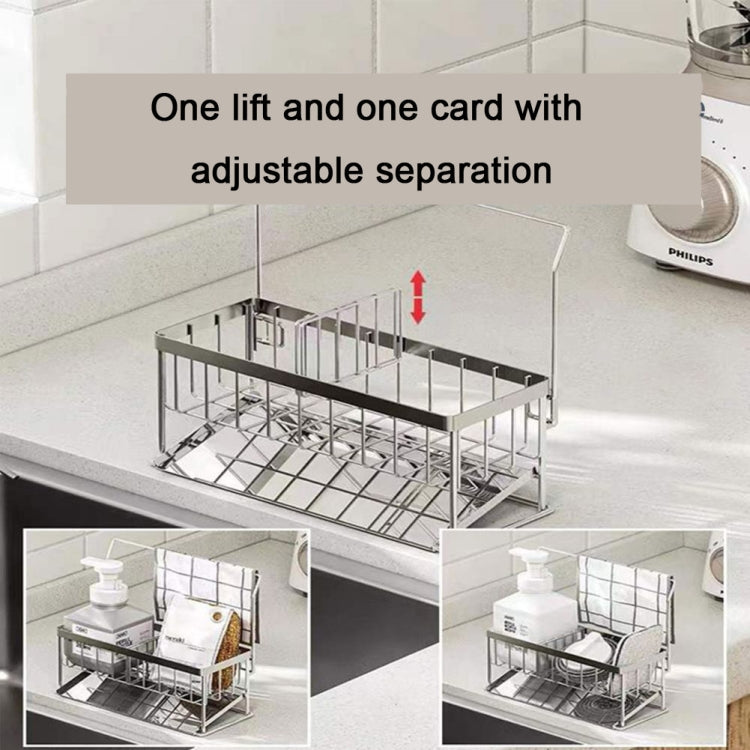 Stainless Steel Sponge Drainer Rack Multifunctional Storage Shelf, Style: Ordinary Model+Footbed