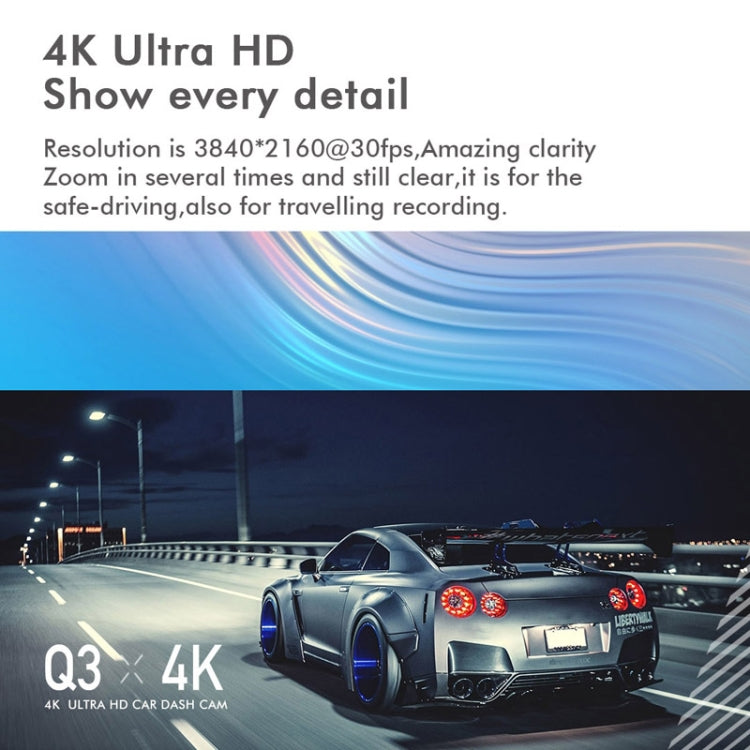 Anytek Q3 4K Driving Recorder WiFi Dual Record Night Vision Sensor Mobile Detection Recorder