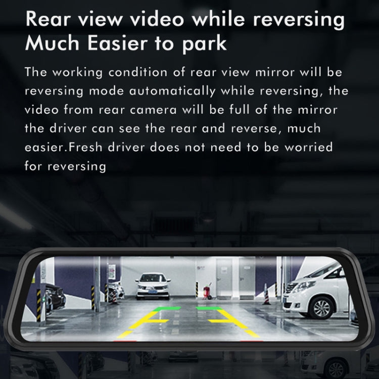 Anytek M12+ 9.66 Inch Large Screen Dual-Record Driving Recorder 2K Touch Screen Parking Video Reversing Image