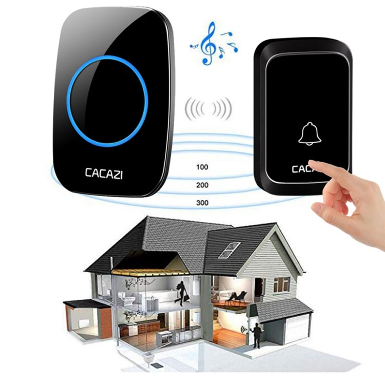 CACAZI A06-DC 1 To 1 Battery Type Smart Home Wireless Waterproof Music Doorbell(White)