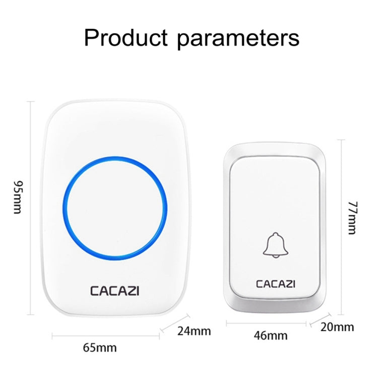 CACAZI A06-DC 1 To 1 Battery Type Smart Home Wireless Waterproof Music Doorbell(Black)
