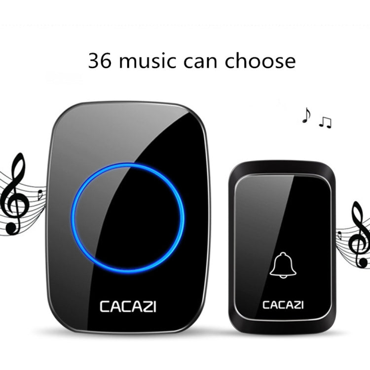 CACAZI A06-DC 1 To 1 Battery Type Smart Home Wireless Waterproof Music Doorbell(White)