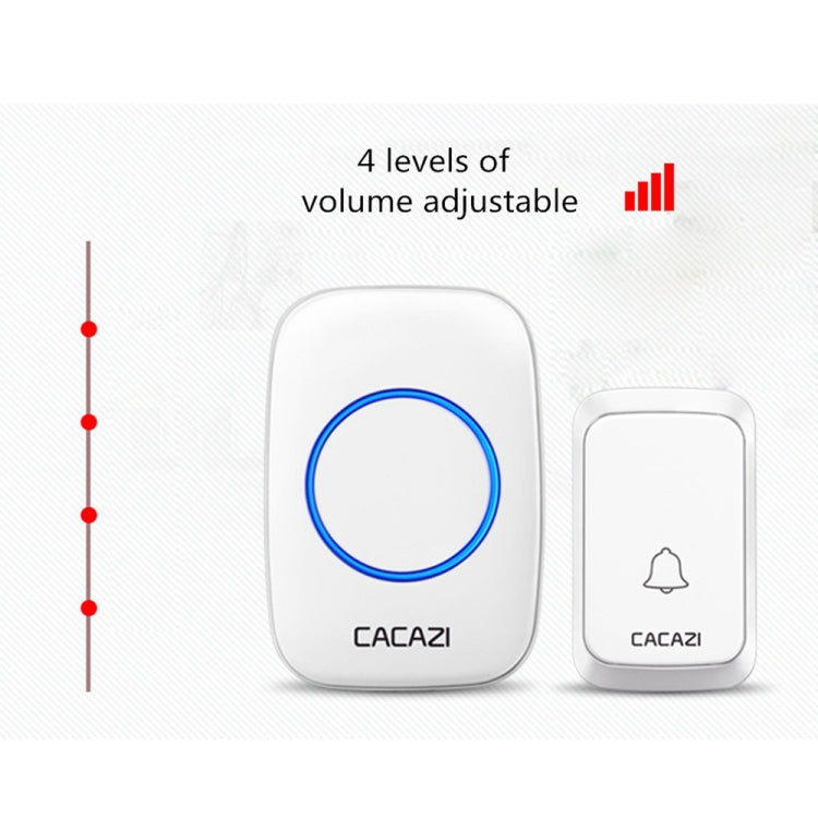 CACAZI A06-DC 1 To 1 Battery Type Smart Home Wireless Waterproof Music Doorbell(White)