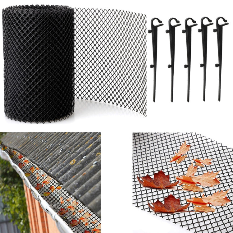 Plastic Gutter Guard Prevent Leaves or Debris From Clogging Downspouts and Drains, Width x Length: 18cm x 8m Without Nails