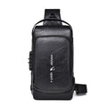 WEIXIER X318 Single Shoulder Crossbody Male Waterproof Anti-Theft Small Backpack(Black)