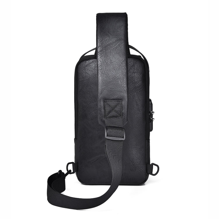 WEIXIER X318 Single Shoulder Crossbody Male Waterproof Anti-Theft Small Backpack(Black)