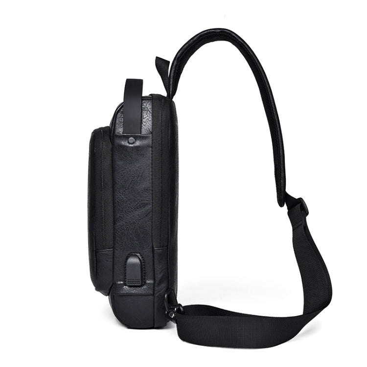WEIXIER X318 Single Shoulder Crossbody Male Waterproof Anti-Theft Small Backpack(Black)