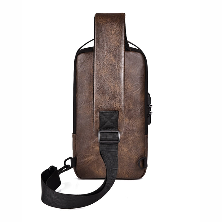 WEIXIER X318 Single Shoulder Crossbody Male Waterproof Anti-Theft Small Backpack(Dark Brown)