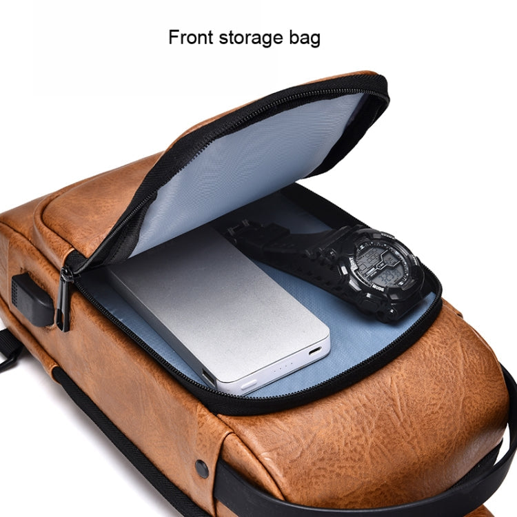 WEIXIER X318 Single Shoulder Crossbody Male Waterproof Anti-Theft Small Backpack(Black)