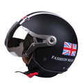 GXT Electric Vehicle Half Cover Helmet Four Seasons Retro Helmet, Size: M(Matte Black Flower)