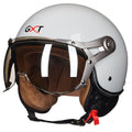 GXT Electric Vehicle Half Cover Helmet Four Seasons Retro Helmet, Size: M(Cold Gray)