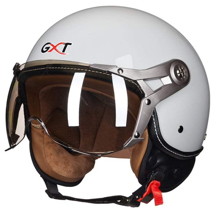 GXT Electric Vehicle Half Cover Helmet Four Seasons Retro Helmet, Size: M(Cold Gray)